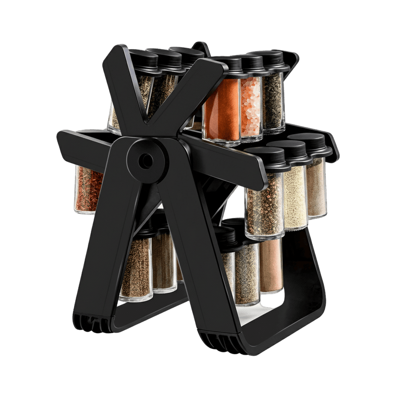 18 Jar Rotating Spice Rack – 360° Kitchen Organizer Set