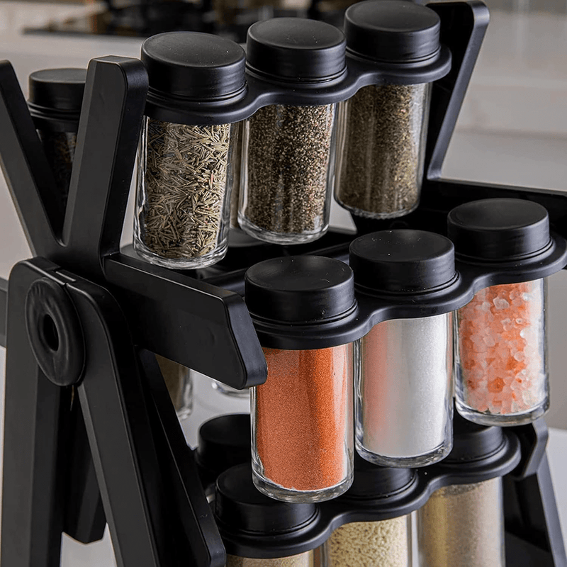 18 Jar Rotating Spice Rack – 360° Kitchen Organizer Set