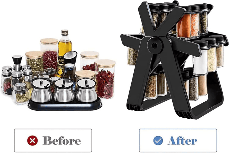 18 Jar Rotating Spice Rack – 360° Kitchen Organizer Set