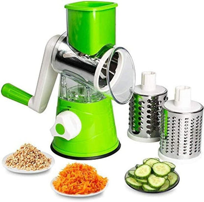 3 in 1 Rotary Cheese Grater SS Handheld Fruit Vegetable Slicer Shredder Chopper My Store