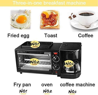 3-in-1 Breakfast Machine – Coffee Maker, Toaster Oven & Griddle