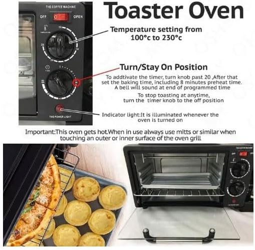 3-in-1 Breakfast Machine – Coffee Maker, Toaster Oven & Griddle