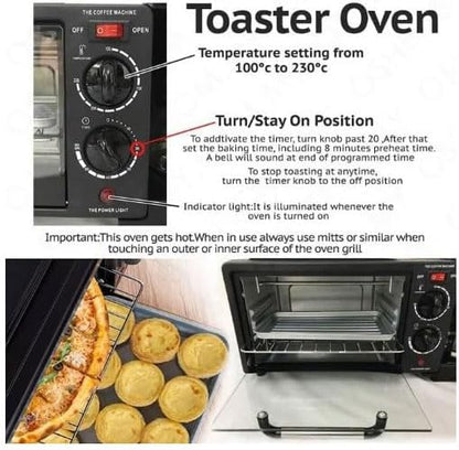 3-in-1 Breakfast Machine – Coffee Maker, Toaster Oven & Griddle
