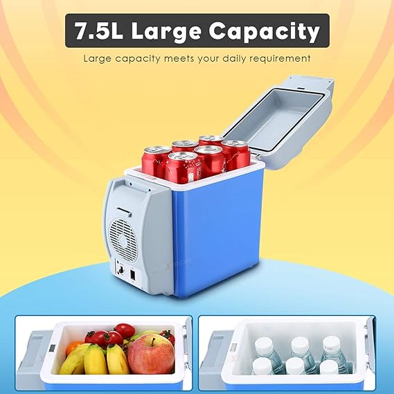Portable Mini Car Refrigerator – Cool & Warm Fridge for Car, Travel & Home (7.5L)