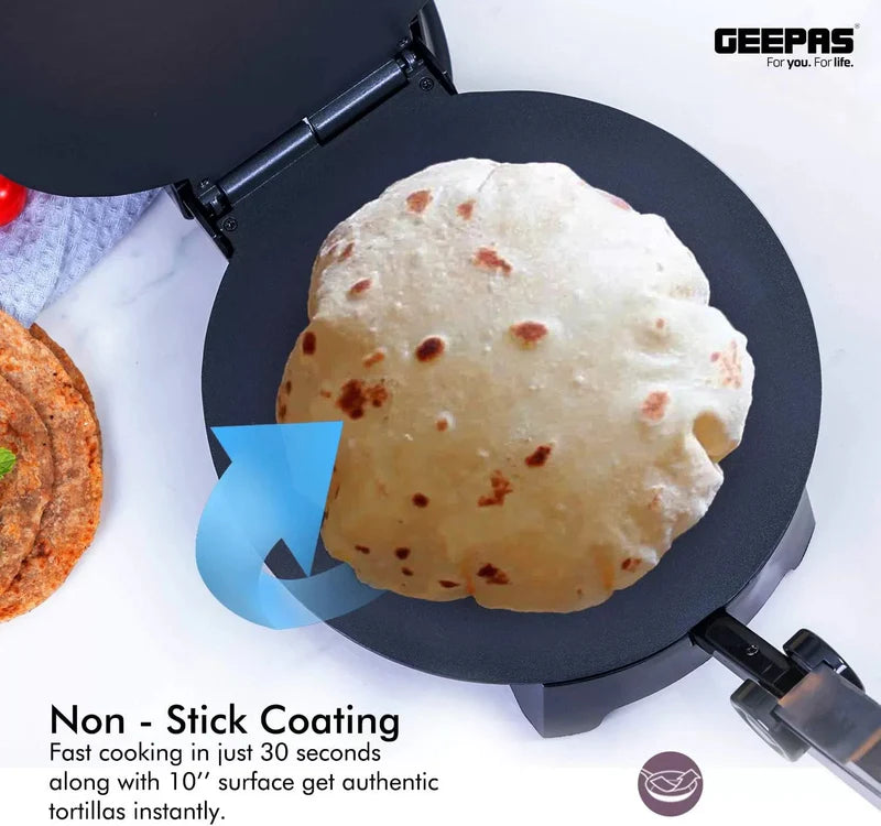 LAC Electric Roti Maker 1800W – 10 Inch Non-Stick Chapati, Roti & Flatbread Maker