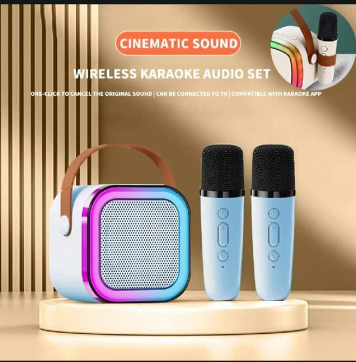 MINI K12 speaker comes with two karaoke microphones My Store