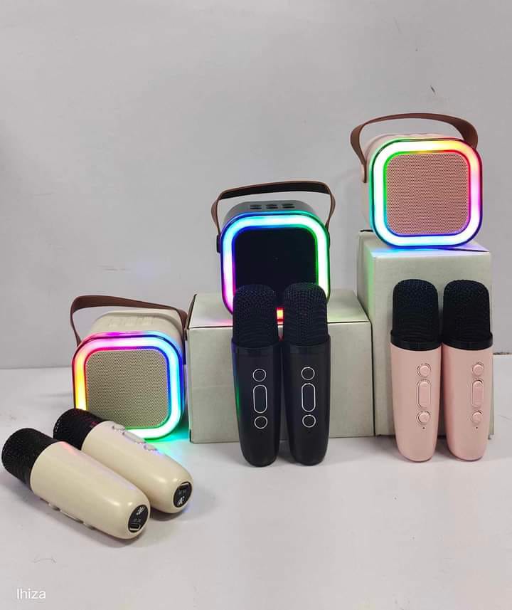 MINI K12 speaker comes with two karaoke microphones My Store
