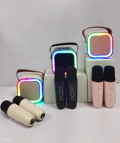 MINI K12 speaker comes with two karaoke microphones My Store