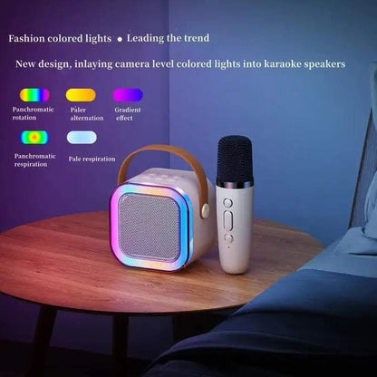 MINI K12 speaker comes with two karaoke microphones My Store