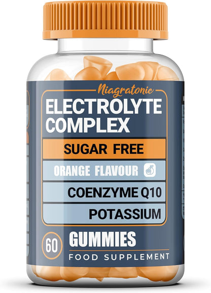 Electrolyte Gummies – Sugar-Free Vegan Blend with Vitamins & Minerals (60 Orange Gummies)