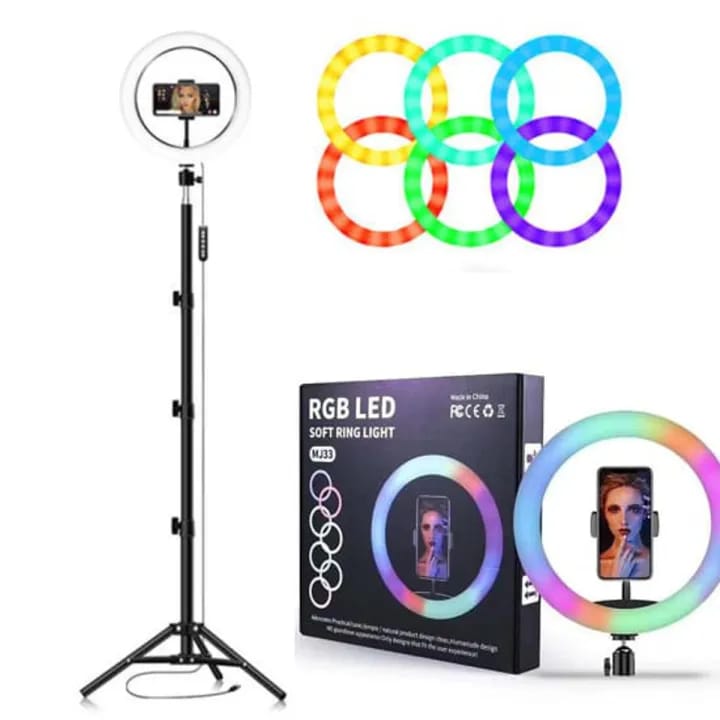 MJ33 RGB LED Soft Ring Light 33CM (13-inch) With Phone Holder USB Plug Full Dicount