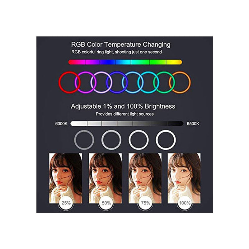 MJ33 RGB LED Soft Ring Light 33CM (13-inch) With Phone Holder USB Plug Full Dicount