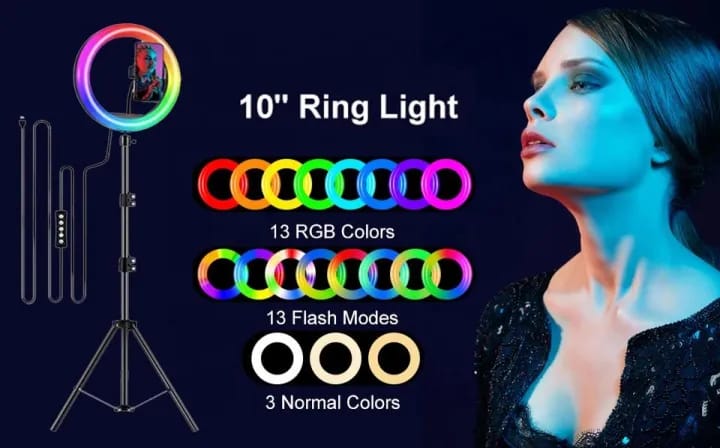 MJ33 RGB LED Soft Ring Light 33CM (13-inch) With Phone Holder USB Plug Full Dicount