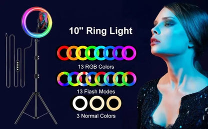 MJ33 RGB LED Soft Ring Light 33CM (13-inch) With Phone Holder USB Plug Full Dicount