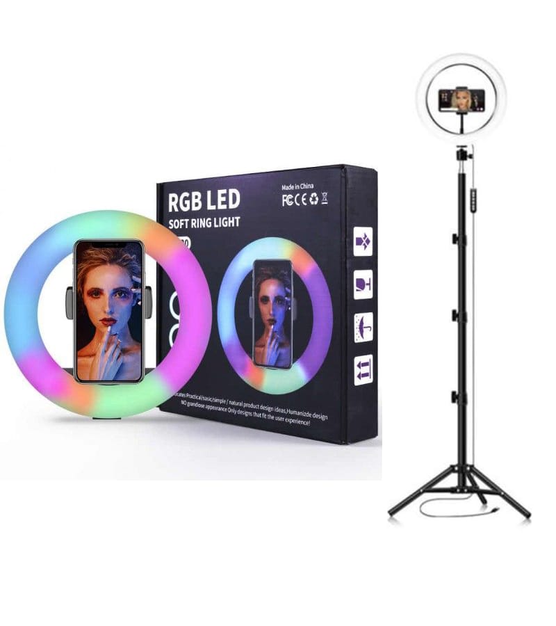 MJ33 RGB LED Soft Ring Light 33CM (13-inch) With Phone Holder USB Plug Full Dicount