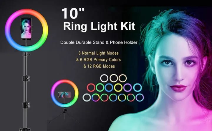 MJ33 RGB LED Soft Ring Light 33CM (13-inch) With Phone Holder USB Plug Full Dicount