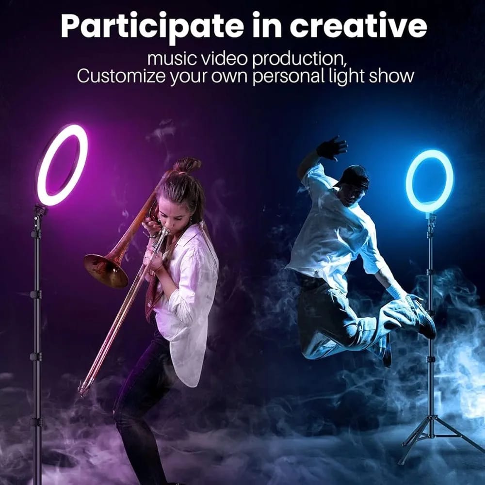 MJ33 RGB LED Soft Ring Light 33CM (13-inch) With Phone Holder USB Plug Full Dicount