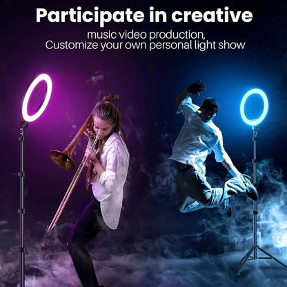 MJ33 RGB LED Soft Ring Light 33CM (13-inch) With Phone Holder USB Plug Full Dicount
