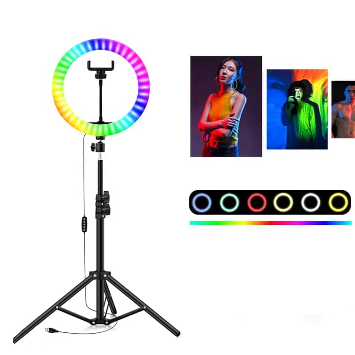 MJ33 RGB LED Soft Ring Light 33CM (13-inch) With Phone Holder USB Plug Full Dicount