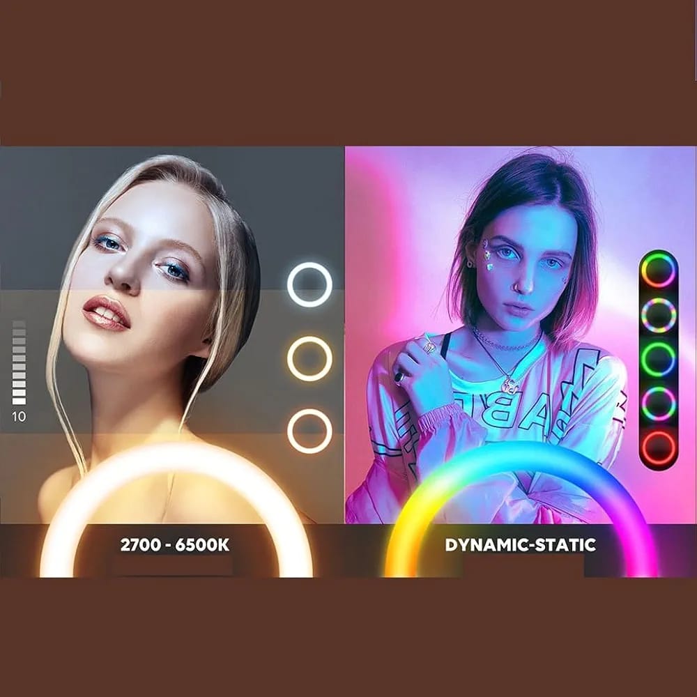 MJ33 RGB LED Soft Ring Light 33CM (13-inch) With Phone Holder USB Plug Full Dicount