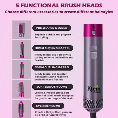 5 in 1 Hot Air Styler Hair Dryer Comb Styling Full Dicount