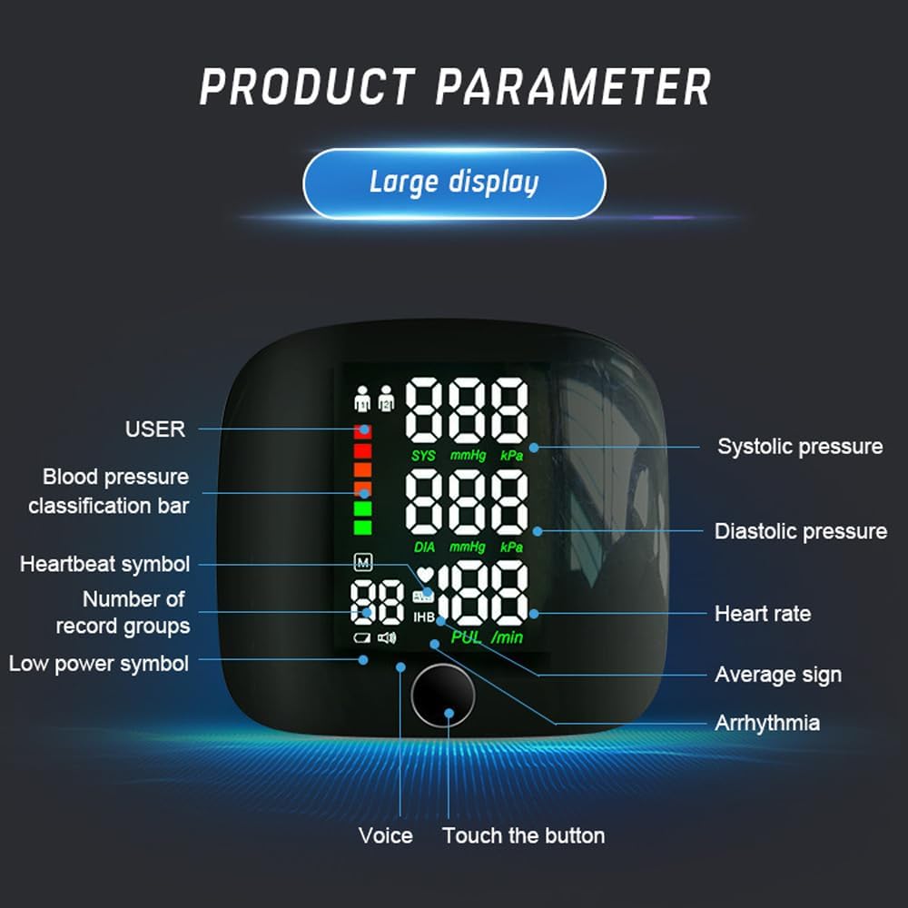Instant Digital Wrist Blood Pressure Monitor – Accurate, Rechargeable, Travelling &  Easy Home Use