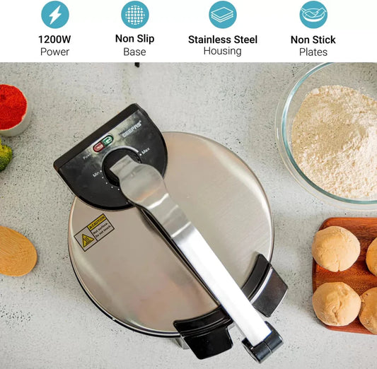 LAC Electric Roti Maker 1800W – 10 Inch Non-Stick Chapati, Roti & Flatbread Maker