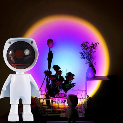 Mini Astronaut Sunset Projection Lamp – 360° LED Ambient Light