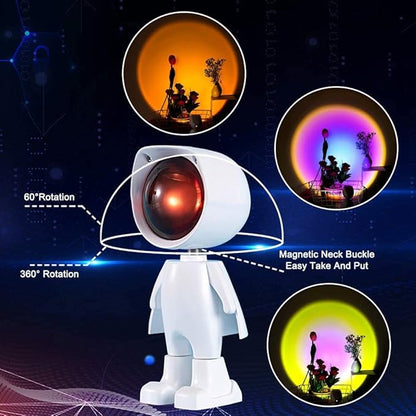 Mini Astronaut Sunset Projection Lamp – 360° LED Ambient Light